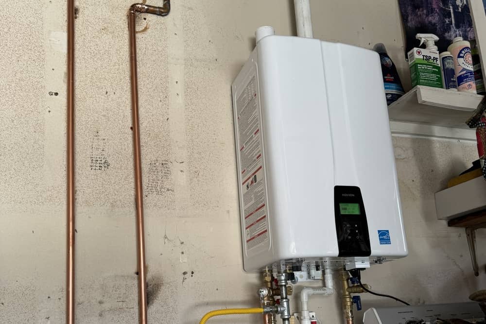 tankless water heater installed